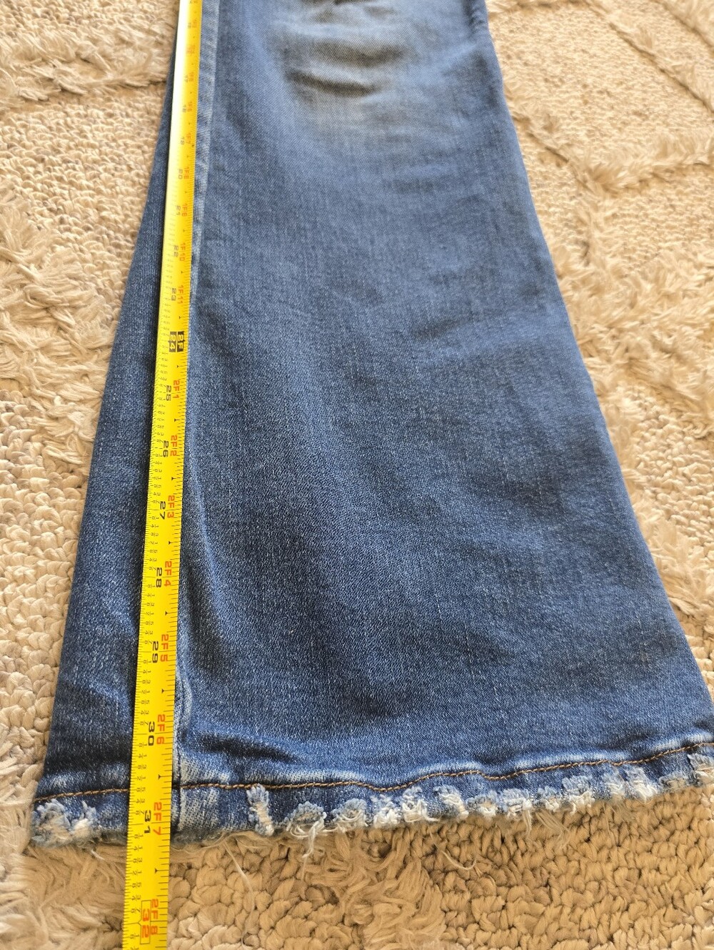 Flying Monkey Flared Blue Jeans Womens 31x31 Blue High Rise Stretch Distressed - Picture 6 of 7